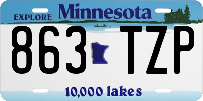 MN license plate 863TZP
