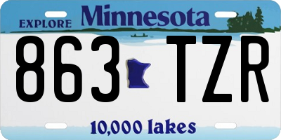 MN license plate 863TZR