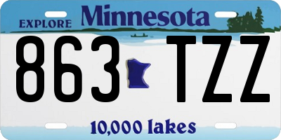 MN license plate 863TZZ