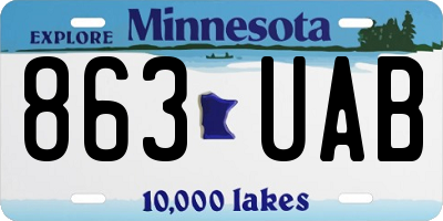 MN license plate 863UAB