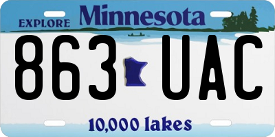 MN license plate 863UAC