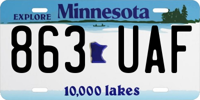 MN license plate 863UAF