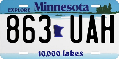MN license plate 863UAH