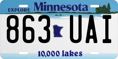MN license plate 863UAI