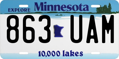MN license plate 863UAM