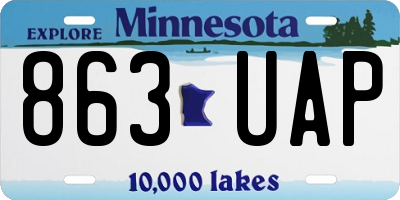 MN license plate 863UAP