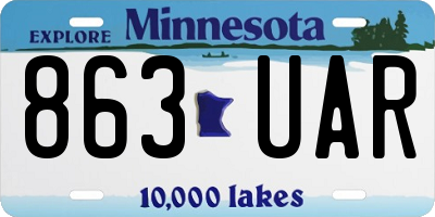 MN license plate 863UAR