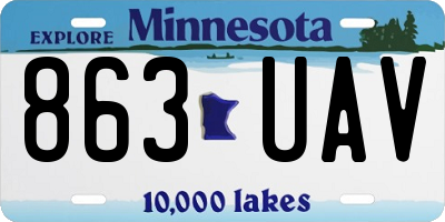 MN license plate 863UAV