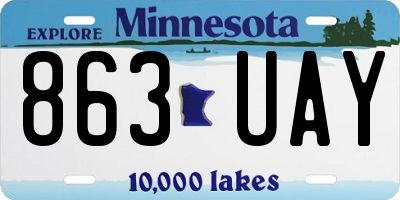 MN license plate 863UAY