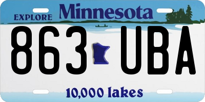 MN license plate 863UBA