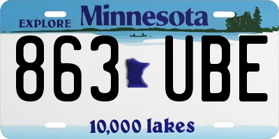 MN license plate 863UBE