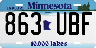 MN license plate 863UBF