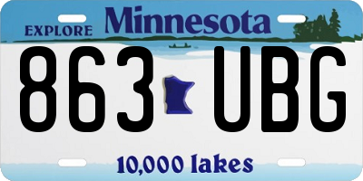 MN license plate 863UBG