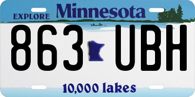 MN license plate 863UBH