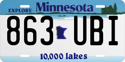 MN license plate 863UBI