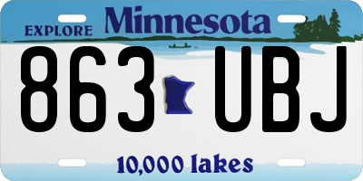 MN license plate 863UBJ