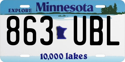 MN license plate 863UBL