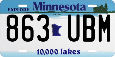 MN license plate 863UBM