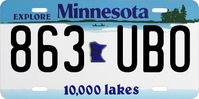 MN license plate 863UBO