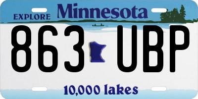 MN license plate 863UBP