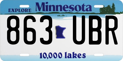 MN license plate 863UBR