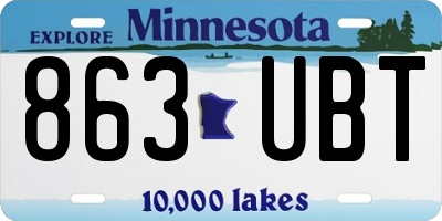 MN license plate 863UBT