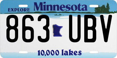 MN license plate 863UBV