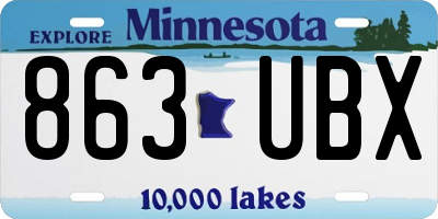 MN license plate 863UBX