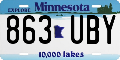MN license plate 863UBY