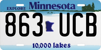 MN license plate 863UCB