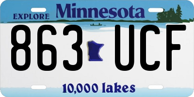 MN license plate 863UCF