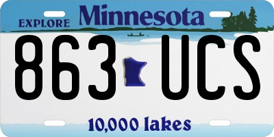 MN license plate 863UCS