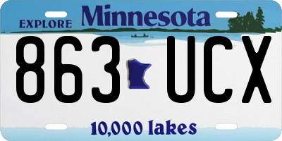 MN license plate 863UCX