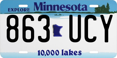 MN license plate 863UCY