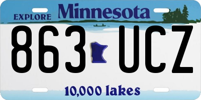 MN license plate 863UCZ