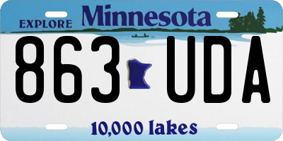MN license plate 863UDA