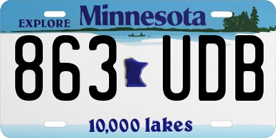 MN license plate 863UDB