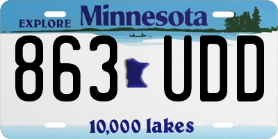 MN license plate 863UDD