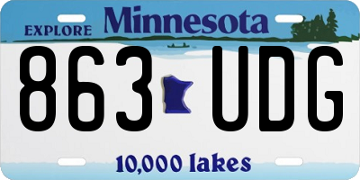 MN license plate 863UDG