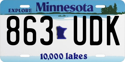 MN license plate 863UDK