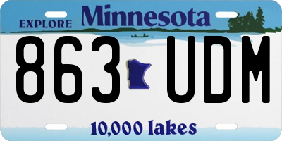 MN license plate 863UDM