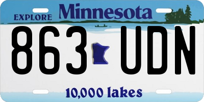 MN license plate 863UDN