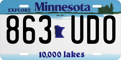 MN license plate 863UDO