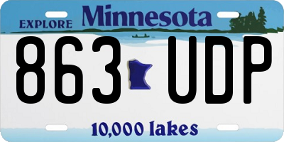 MN license plate 863UDP