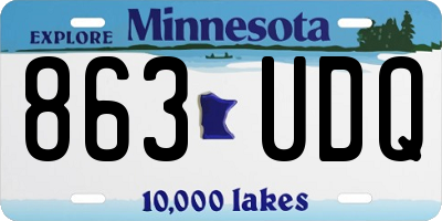 MN license plate 863UDQ
