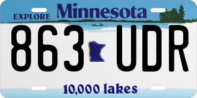 MN license plate 863UDR