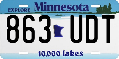 MN license plate 863UDT