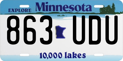 MN license plate 863UDU