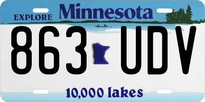 MN license plate 863UDV