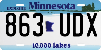 MN license plate 863UDX